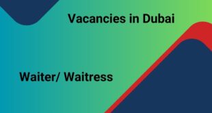 Waiter/ Waitress Vacancies in Dubai