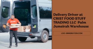 Delivery Driver at CRIST FOODSTUFF TRADING LLC Palm Jumeirah Warehouse